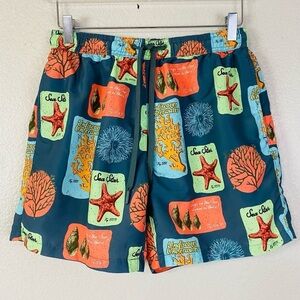 Pull&Bear Sea Life Print Swim Shorts Size M
